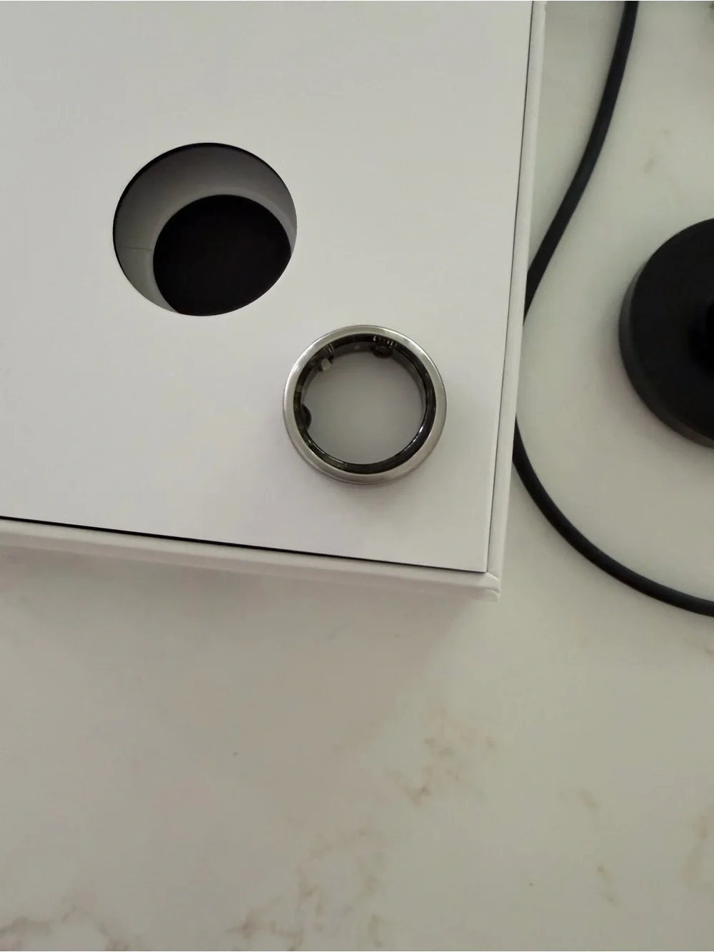 Oura Ring Gen 3 Horizon Titanium, Brushed Silver, size 8 June 2025